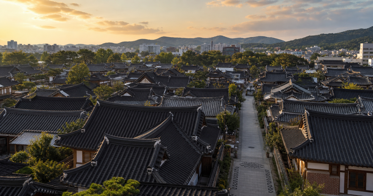 Traditional hanok rooftops in Jeonju Hanok Village