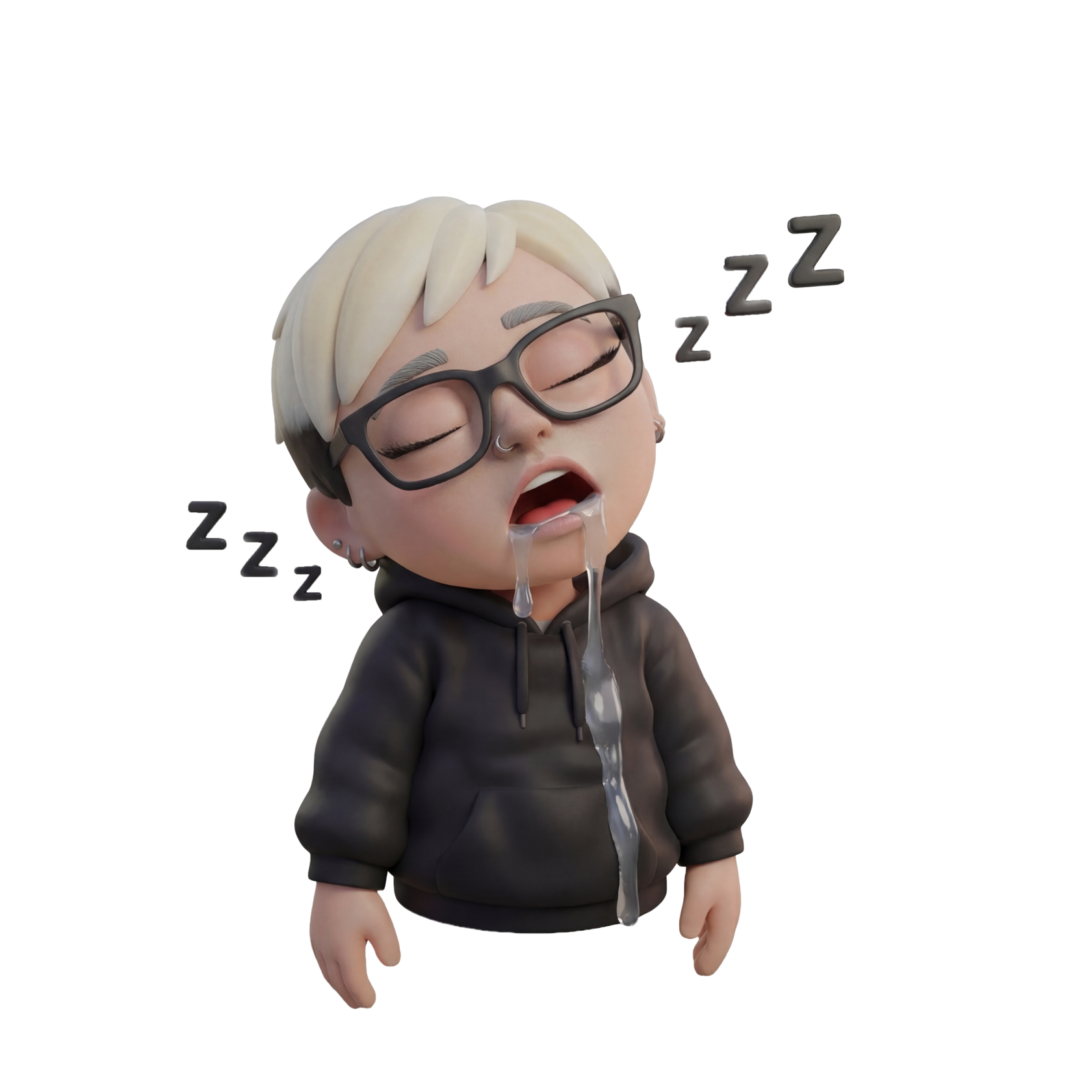 Sticker pack character, emotion 6