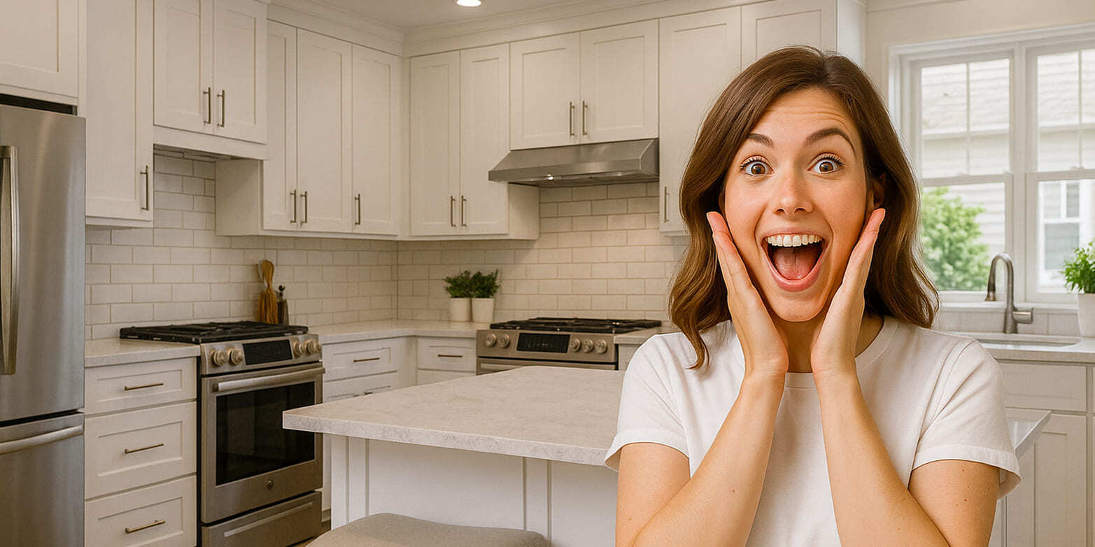 White kitchen cabinets refinished in Asheville home – 5-day makeover