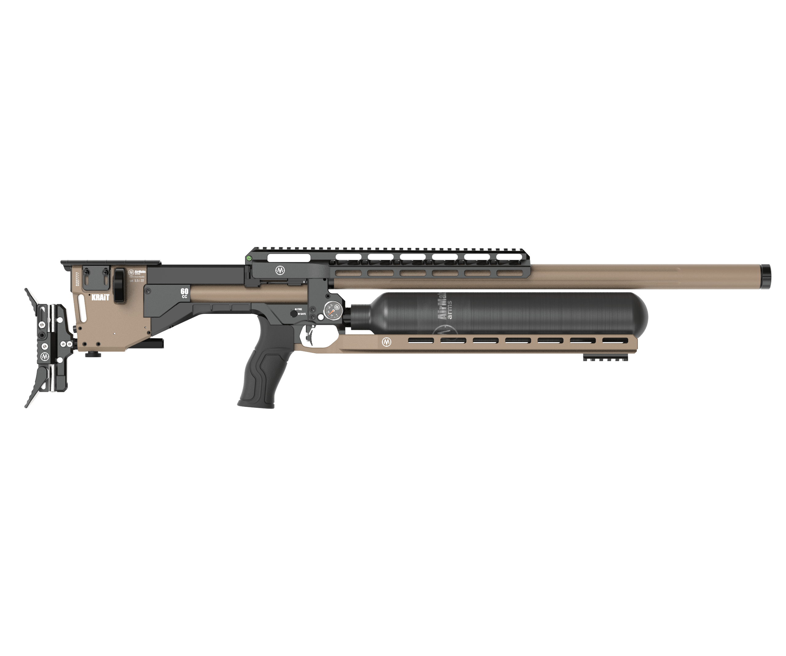 AirMaks Krait Pro X HP extra high-power version pcp rifle brown color