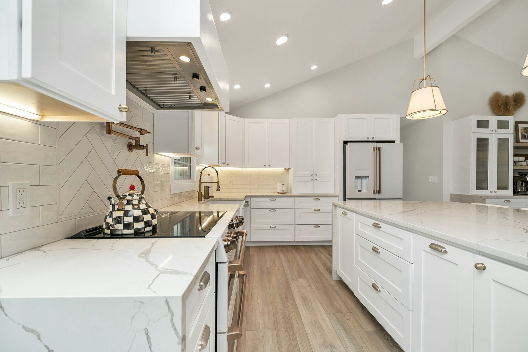 Backsplash and stone countertop