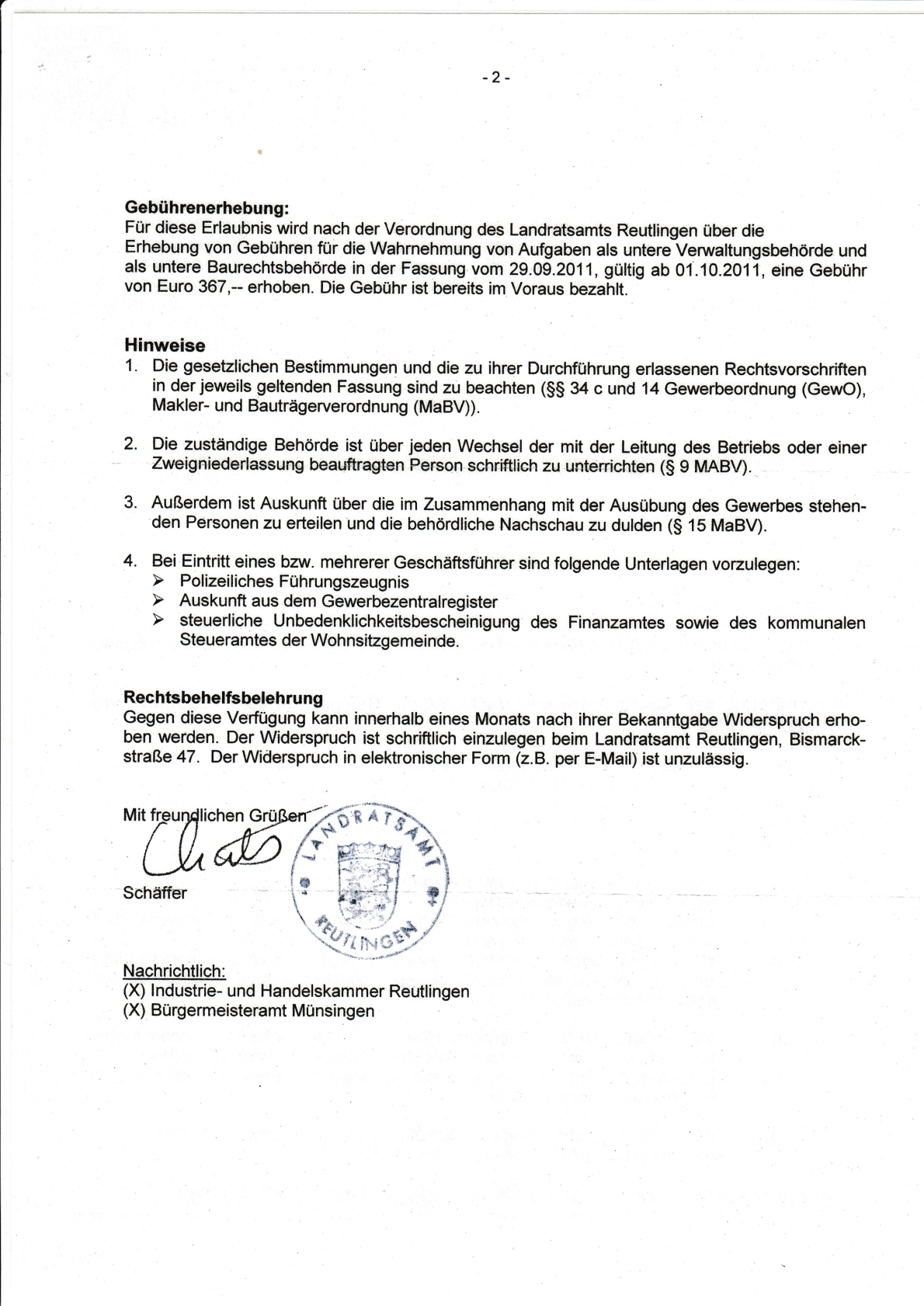 Maklererlaubnis nach §34c GewO, Seite 2