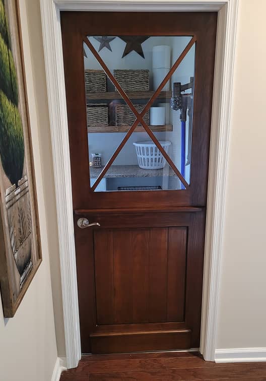 Dutch style door in dark stain