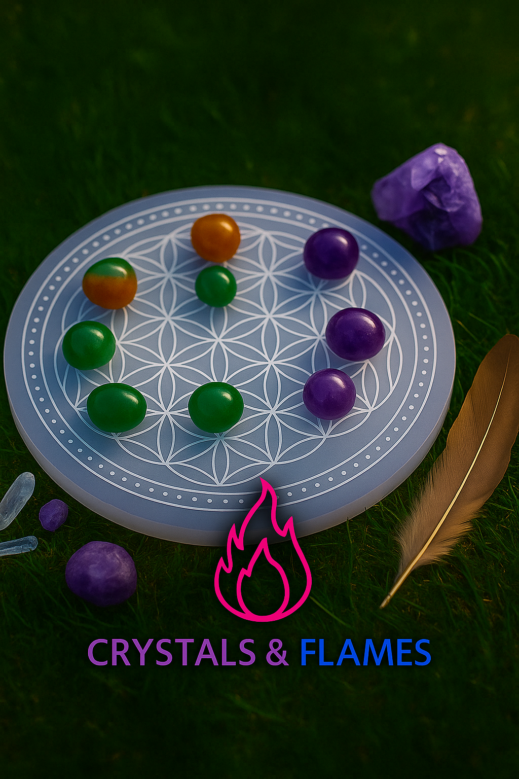 Crystals & Flames custom crystal grid board