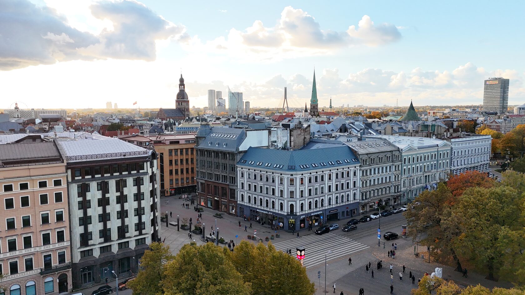 Old Riga rooftops and historic buildings in Latvia