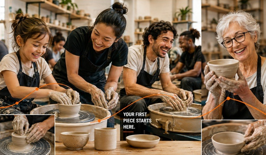 Pottery classes for adults, children and grandparents