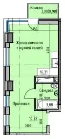 1-комнатные — вариант 5 в Пространстве на Радостной