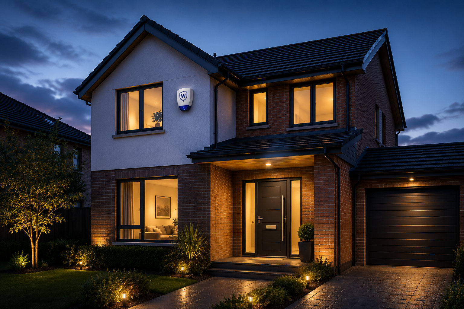 Residential home protected by a professionally installed intruder alarm