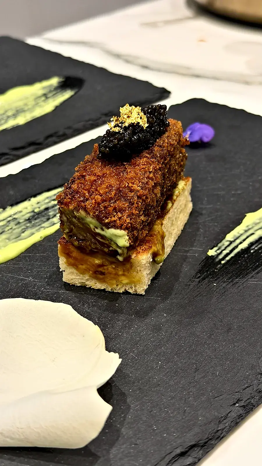 One of the seven courses — a time capsule birthday dinner by private chef Marina Staver in Miami