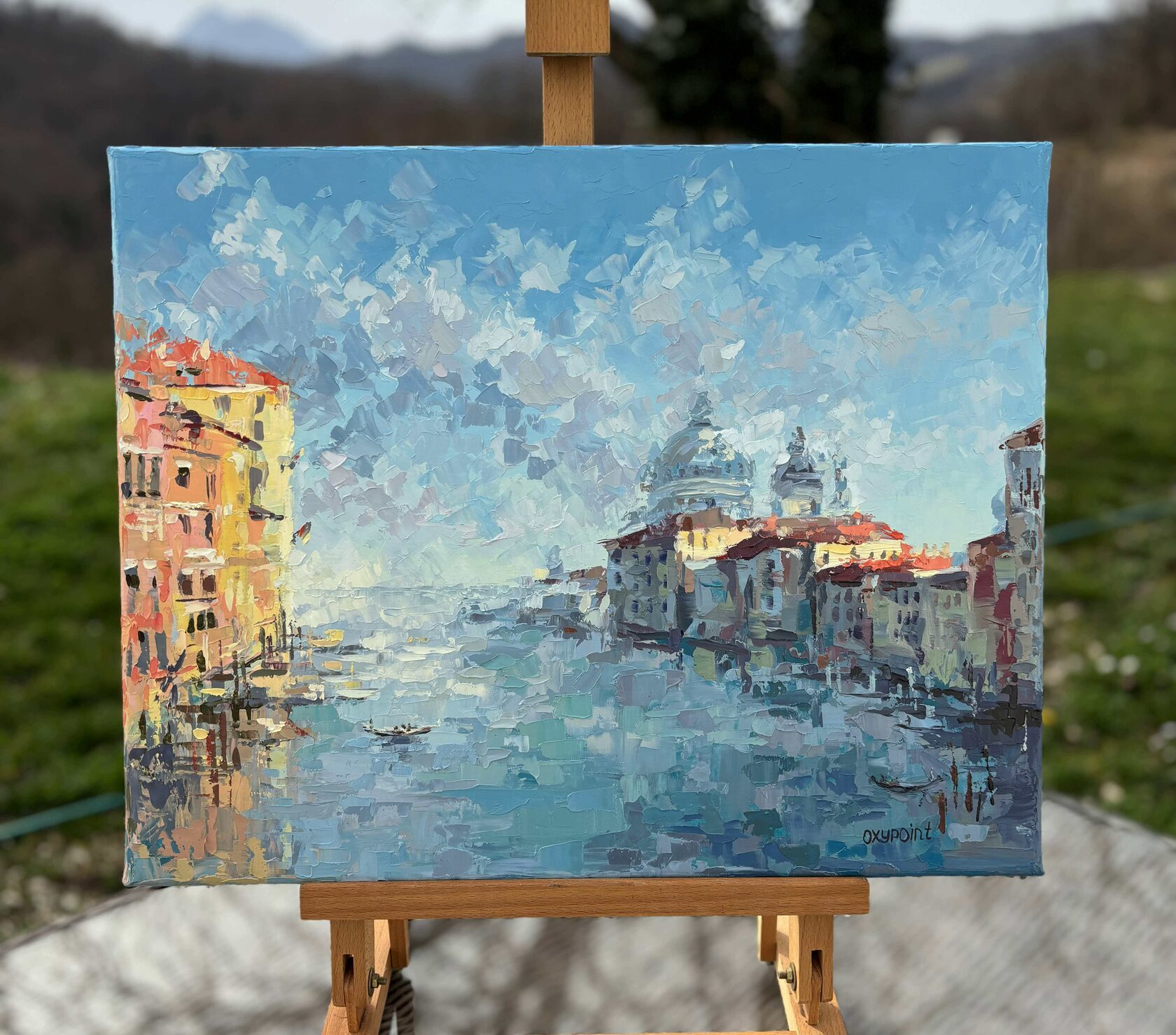 Venice oil painting, Italian landscape, Grand Canal Venice