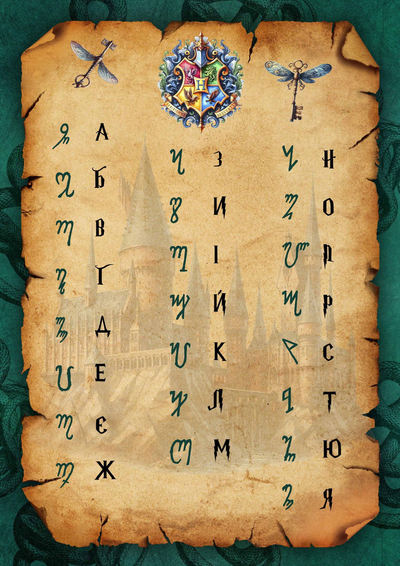 Магічний алфавіт для розшифрування пароля