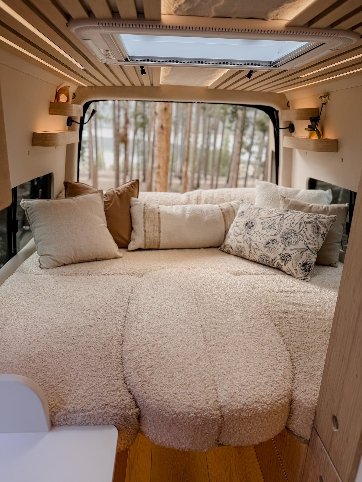 Lounge and bed area with soft cushions