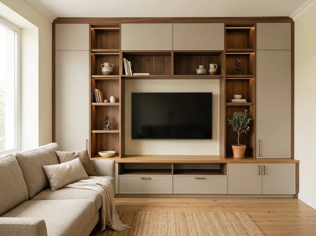 Mobilier la comandă pentru living, realizat de FaurMobila în Chișinău
