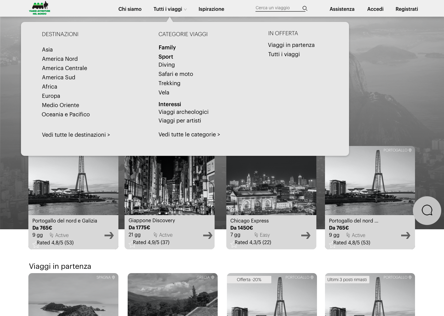 viaggi avventure nel mondo wireframe 