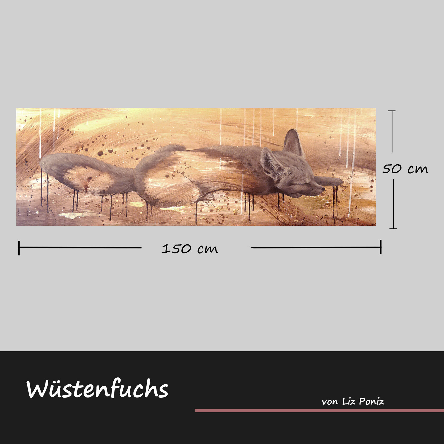 Wüstenfuchs Gemälde Original – Stille Weite und Anpassung an die Natur