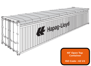 размеры морских контейнеров - 40'OT