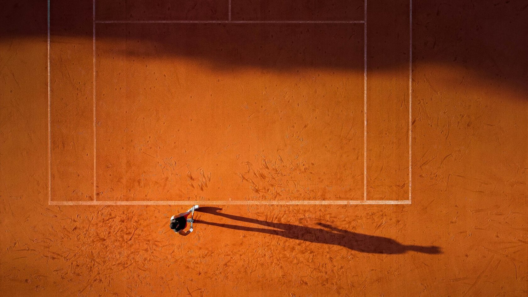 Tennis player in action on court