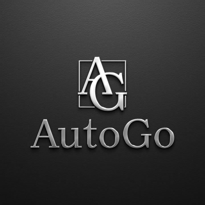 Логотип авторозбірки AutoGo – срібна монограма AG у рамці
