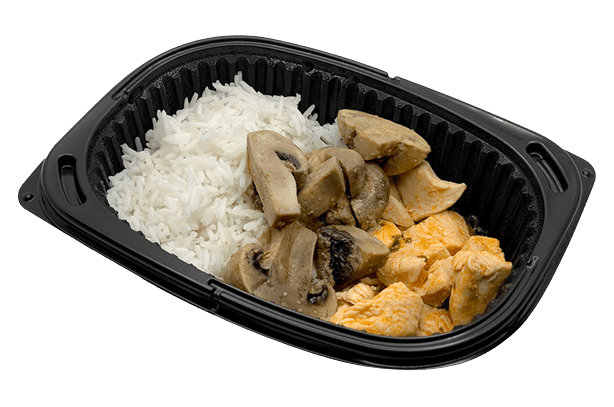 Stewed turkey with vegetables and arros garnish