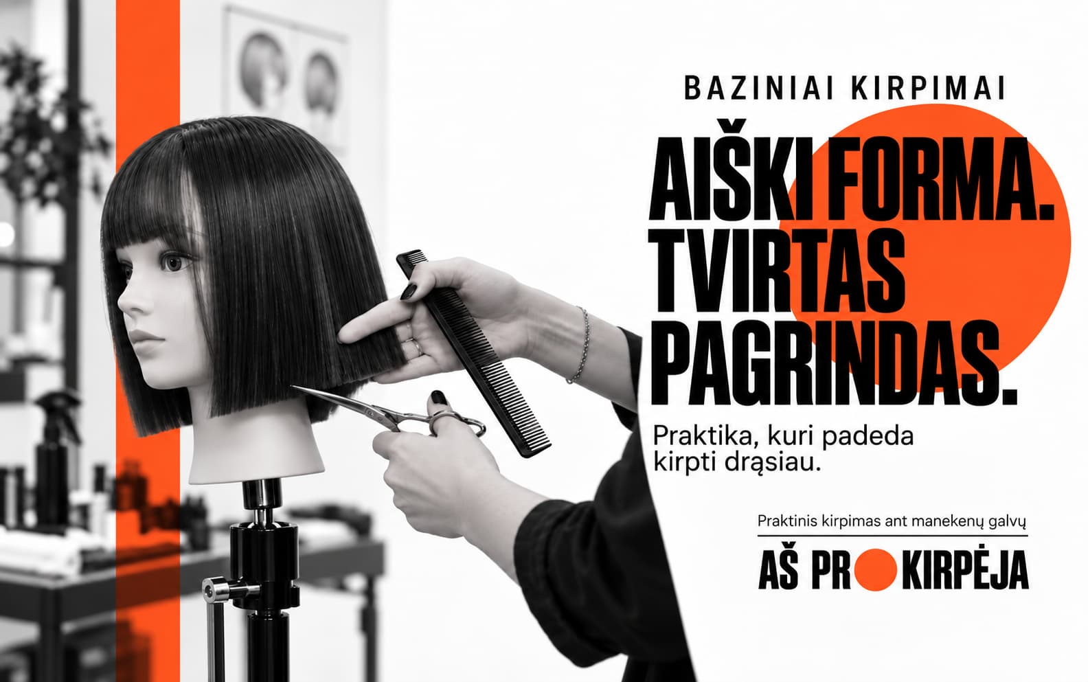 Plaukų kirpimas — praktinis darbas