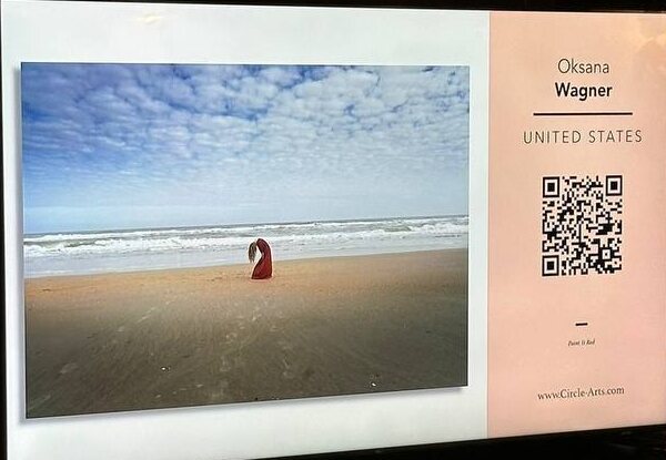 Paint It Red by Oksana Wagner on the Circle Arts digital display at EuropArtFair Amsterdam