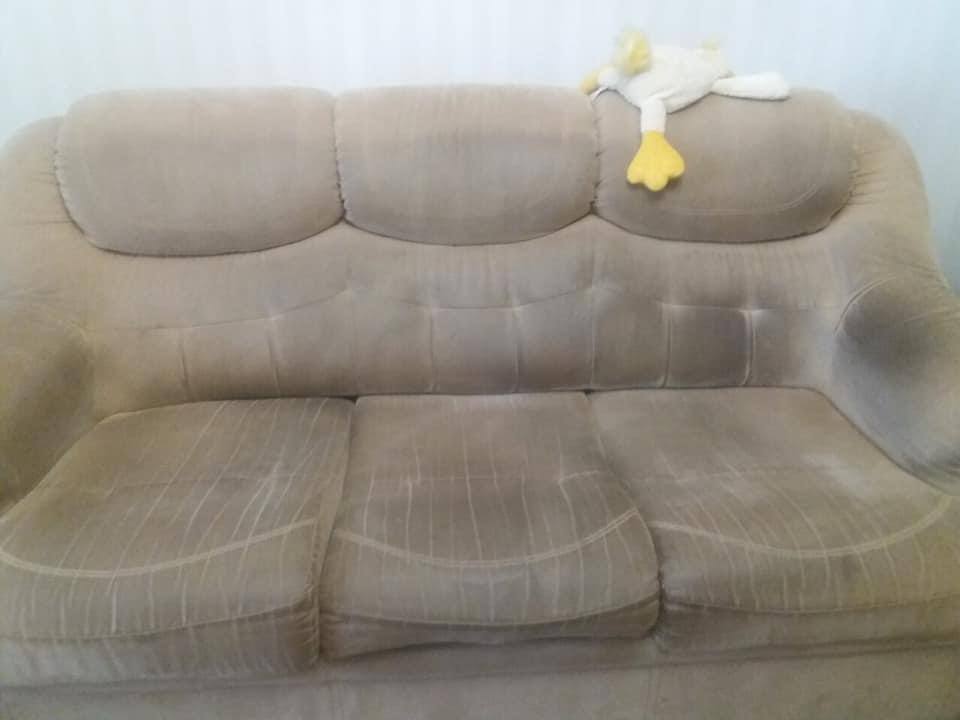Schlafsofa – Komplettreinigung – vor der Polsterreinigung in Frankfurt