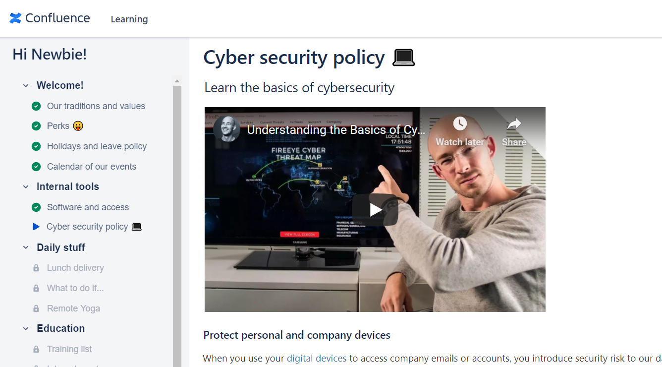 LMS in Atlassian Confluence