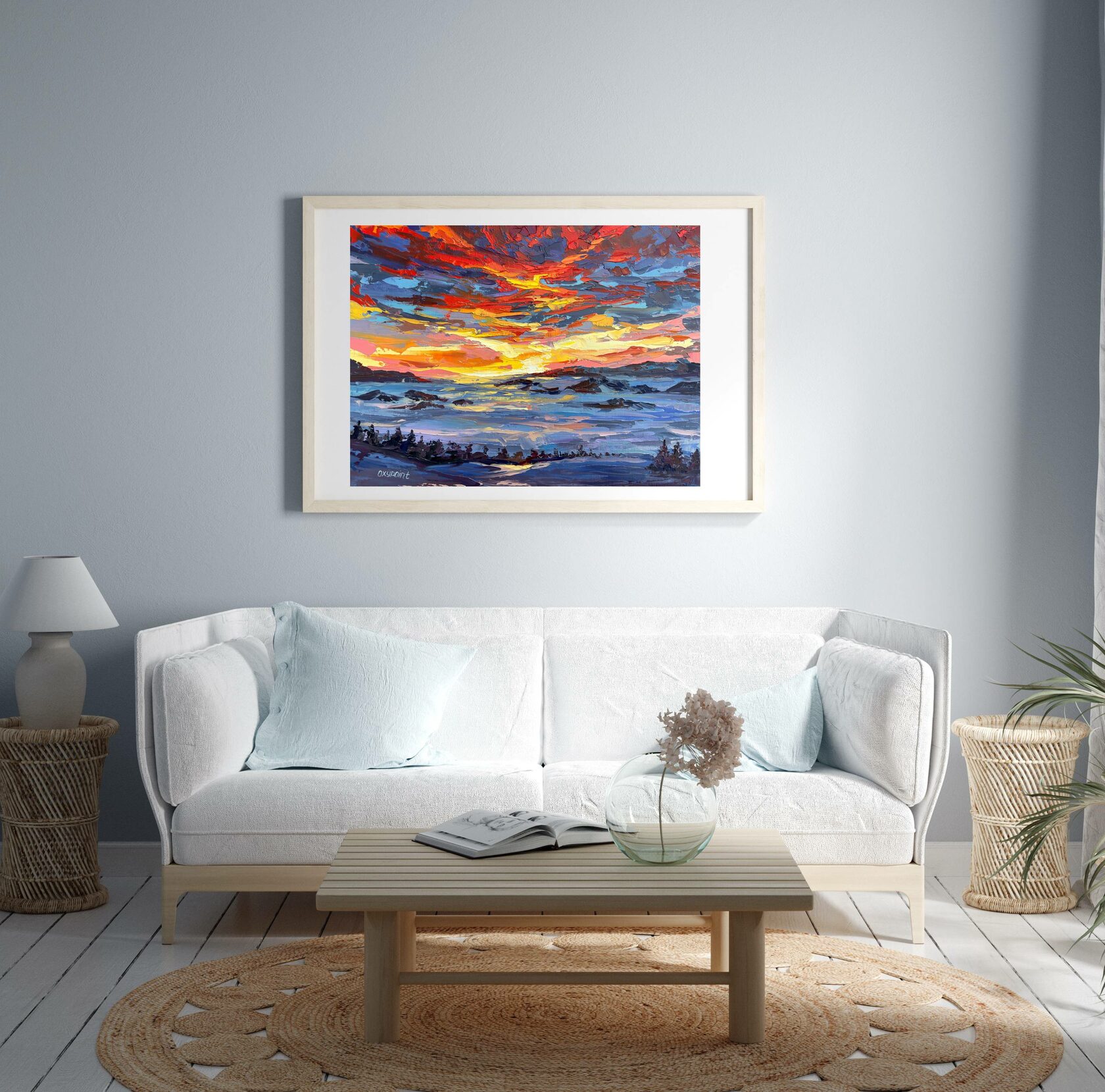 Sunset in the mountains fine art giclee print