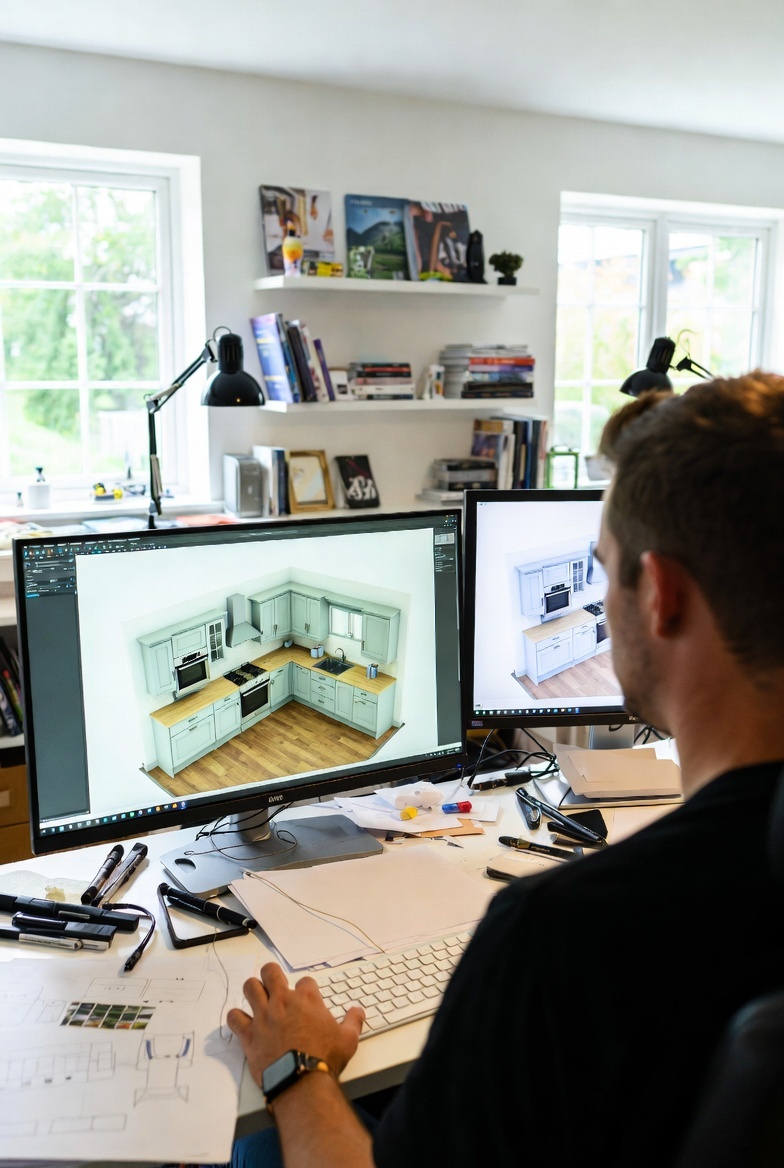 Photorealistic 3D bespoke kitchen design