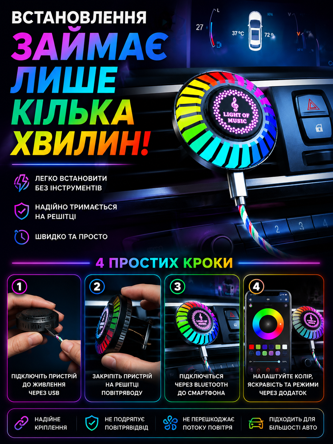 Встановлення RGB-підсвітки UKC Q5 — 4 простих кроки