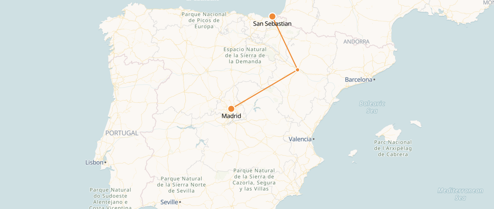 Madrid to San Sebastian Train Tickets & Schedule Spanish Trains