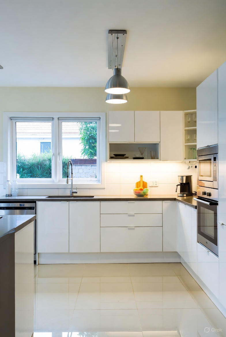 L-shaped kitchen layout