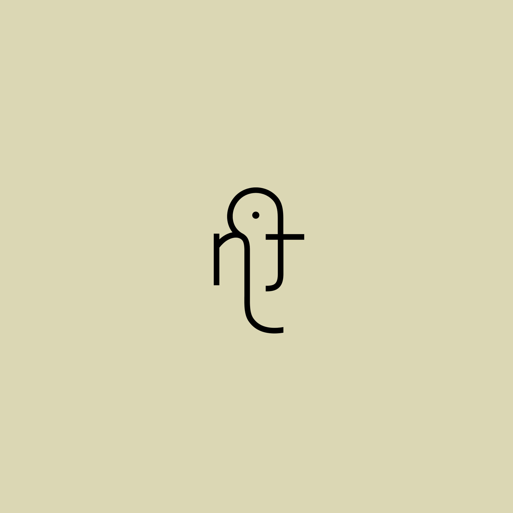 Minimalist and organic monogram for Namastrails, inspired by nature, movement, and spiritual exploration.
