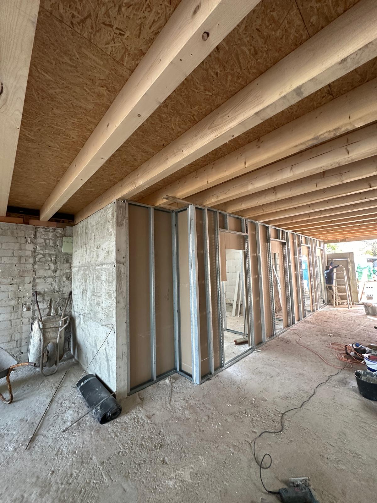 Ständerwerk für neue Trockenbauwände