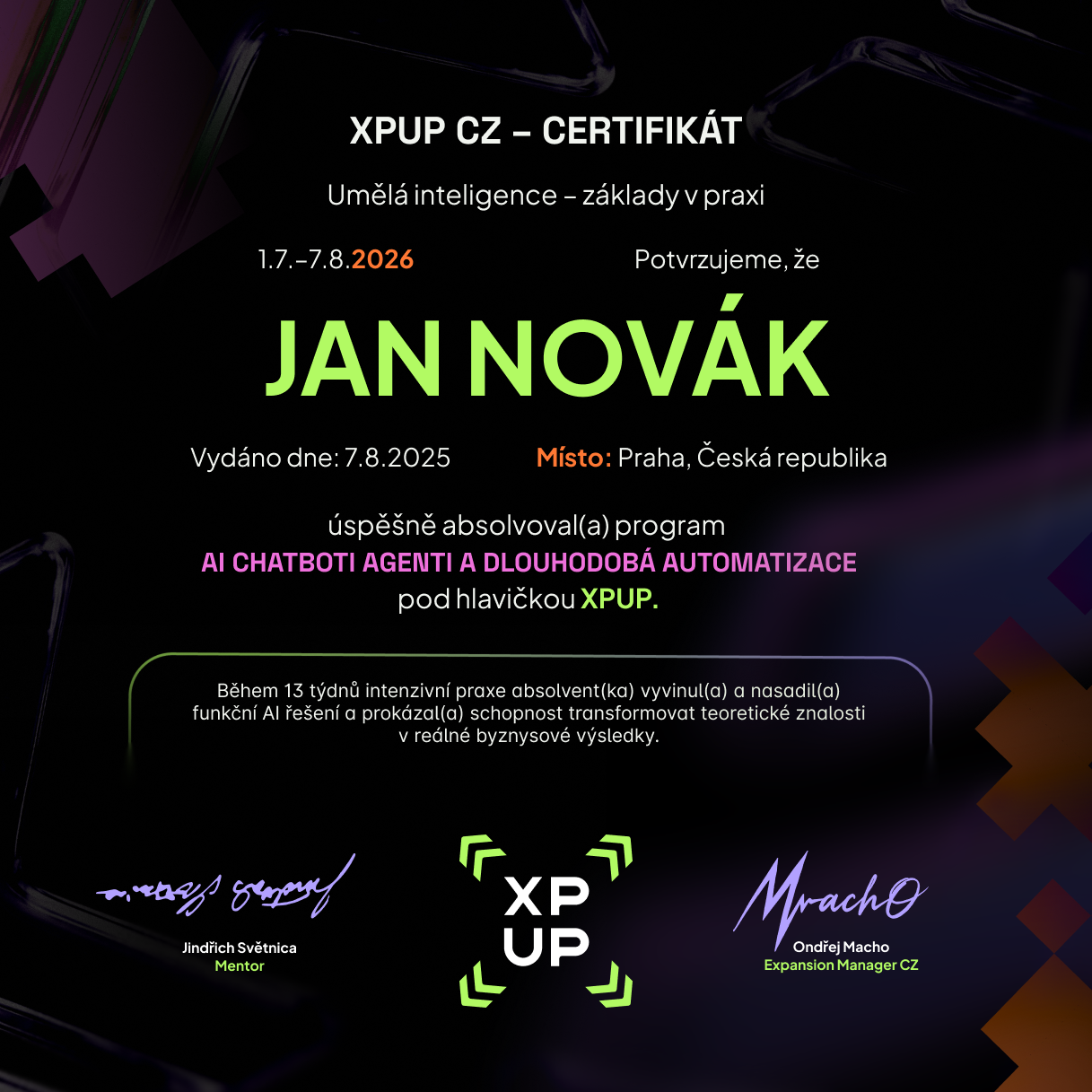 XPUP Certificate