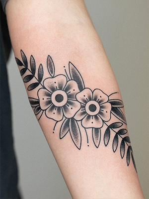 traditional floral tattoo