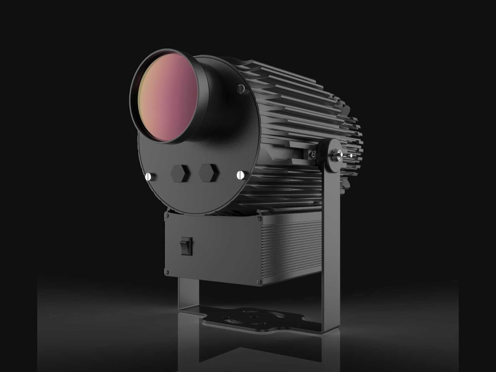 Measuring gobo projection throw distance and image size