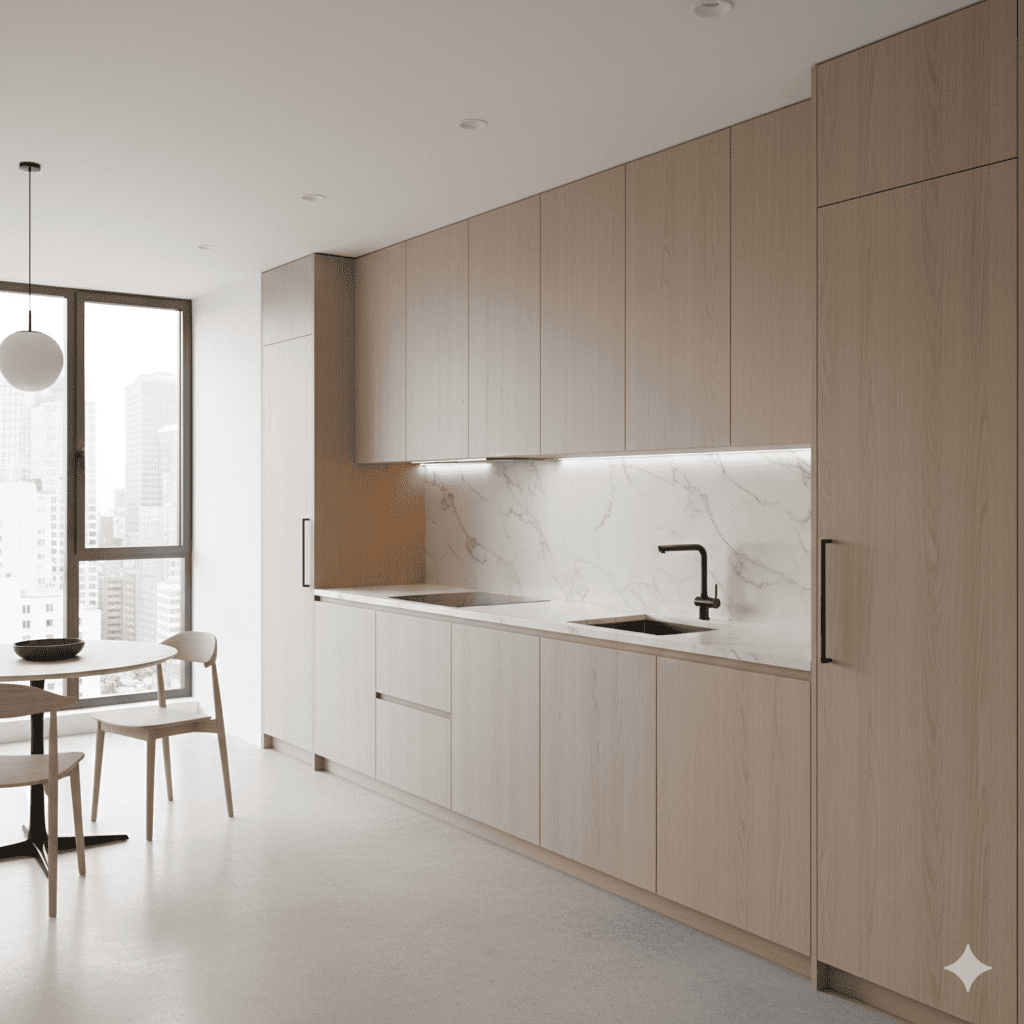 Straight-run kitchen layout