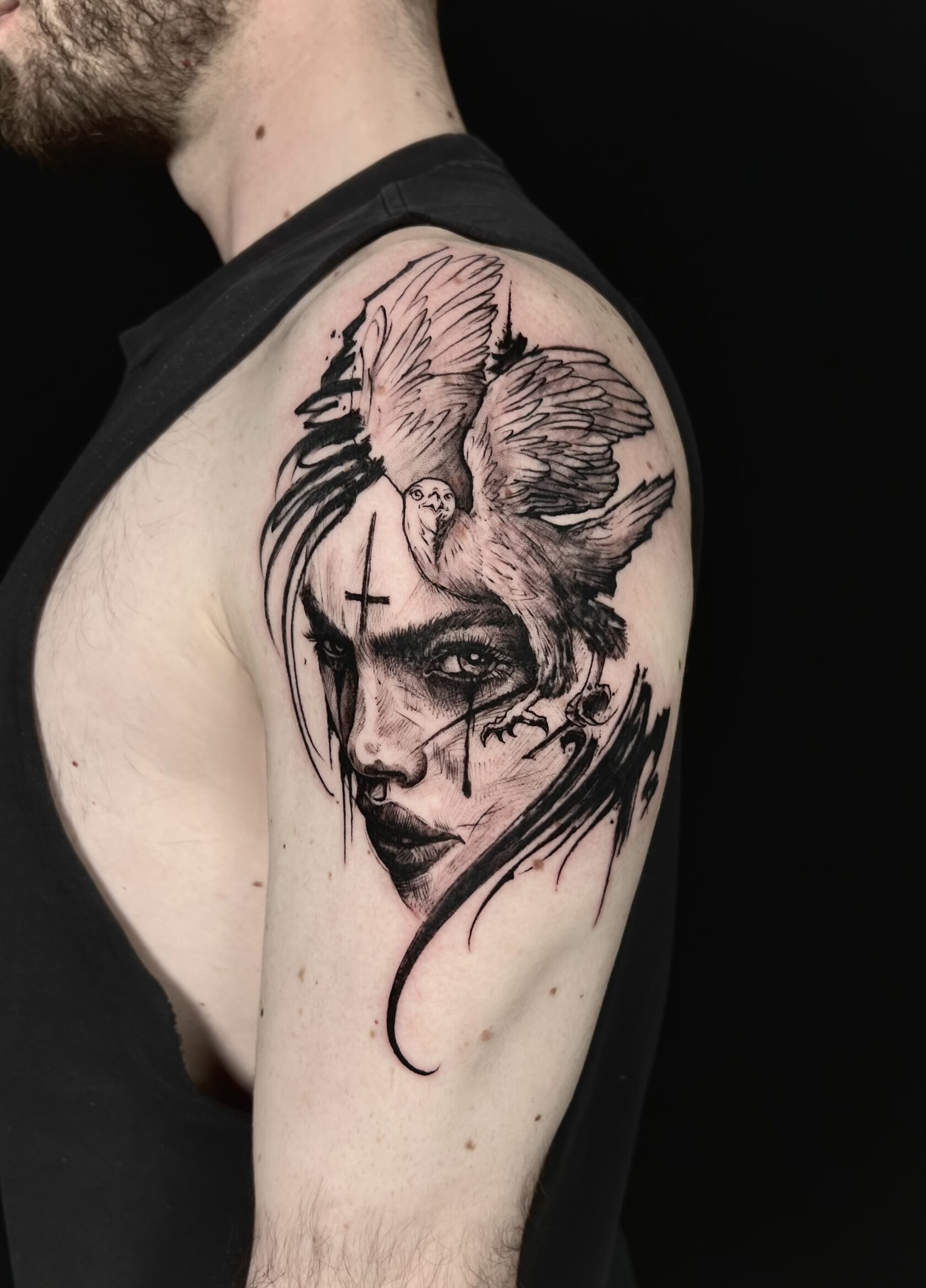 Anime Tattoo von Aleksandr – Arbeit 1