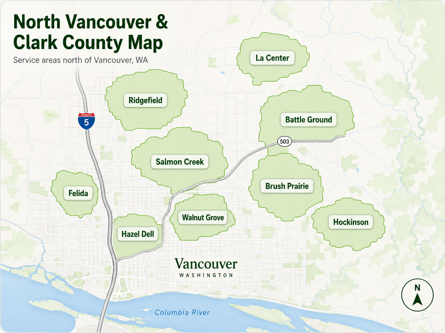 North Vancouver and Clark County appliance repair service area