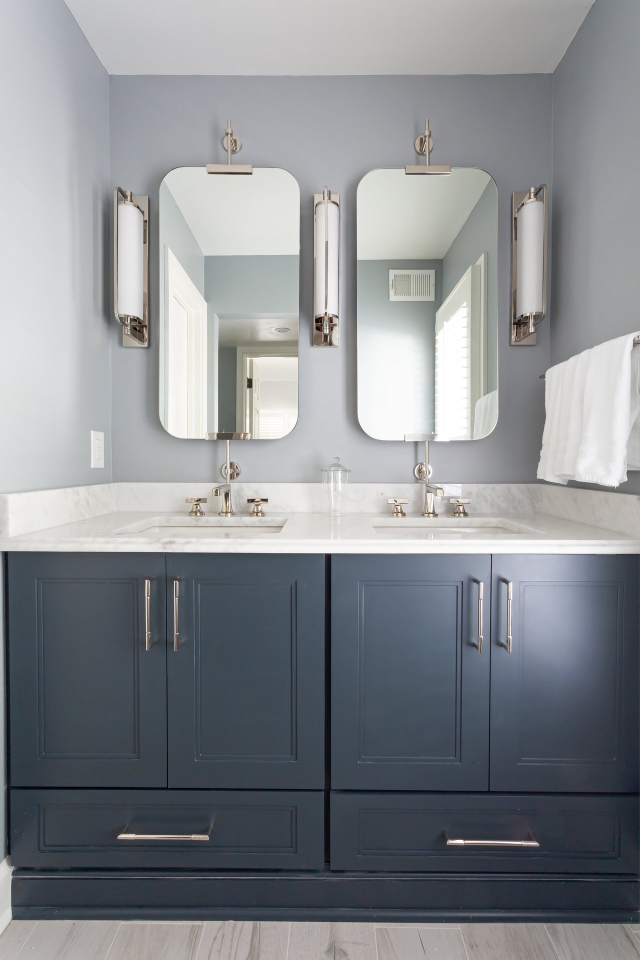 Fabrication and Installation of a Double-Sink Bathroom Countertop with Backsplash