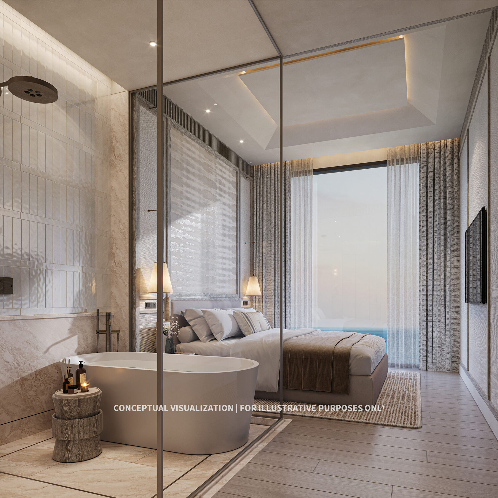 Soondri Wongamat 1-bedroom bathroom with freestanding tub