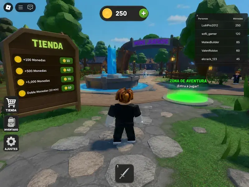 Alumna creando un mundo en Roblox