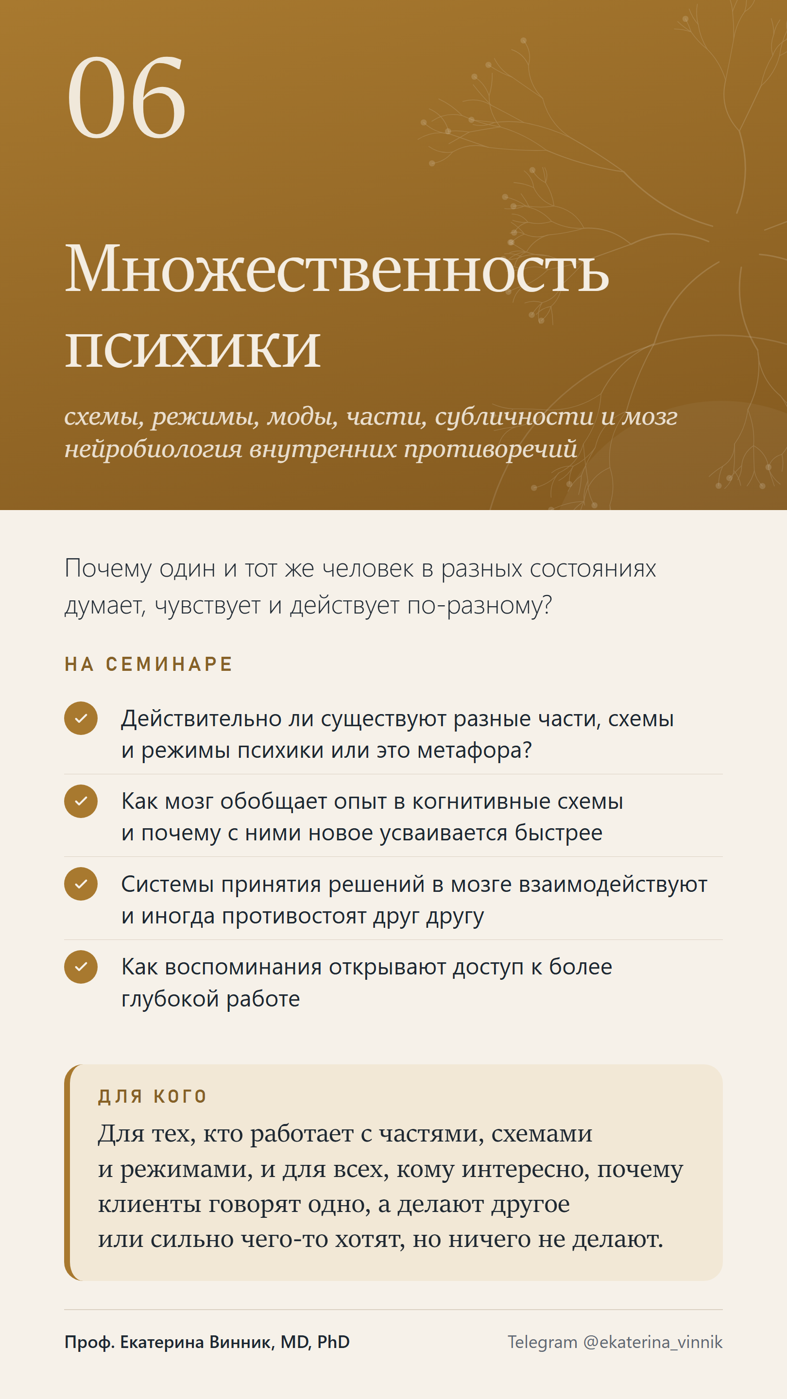Карточка темы 6: Множественность психики — схемы, режимы, части, субличности