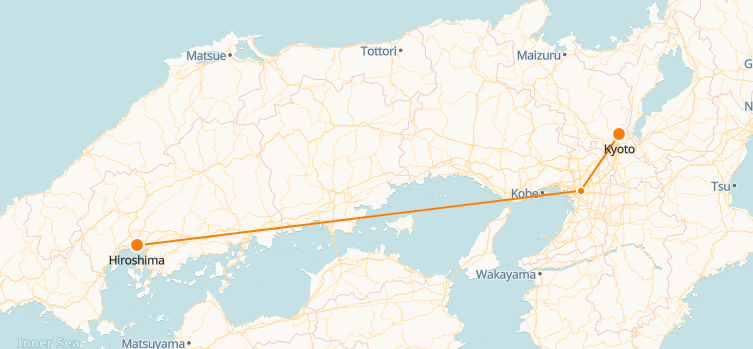 Kyoto to Hiroshima Shinkansen Schedule Train Tickets Cost