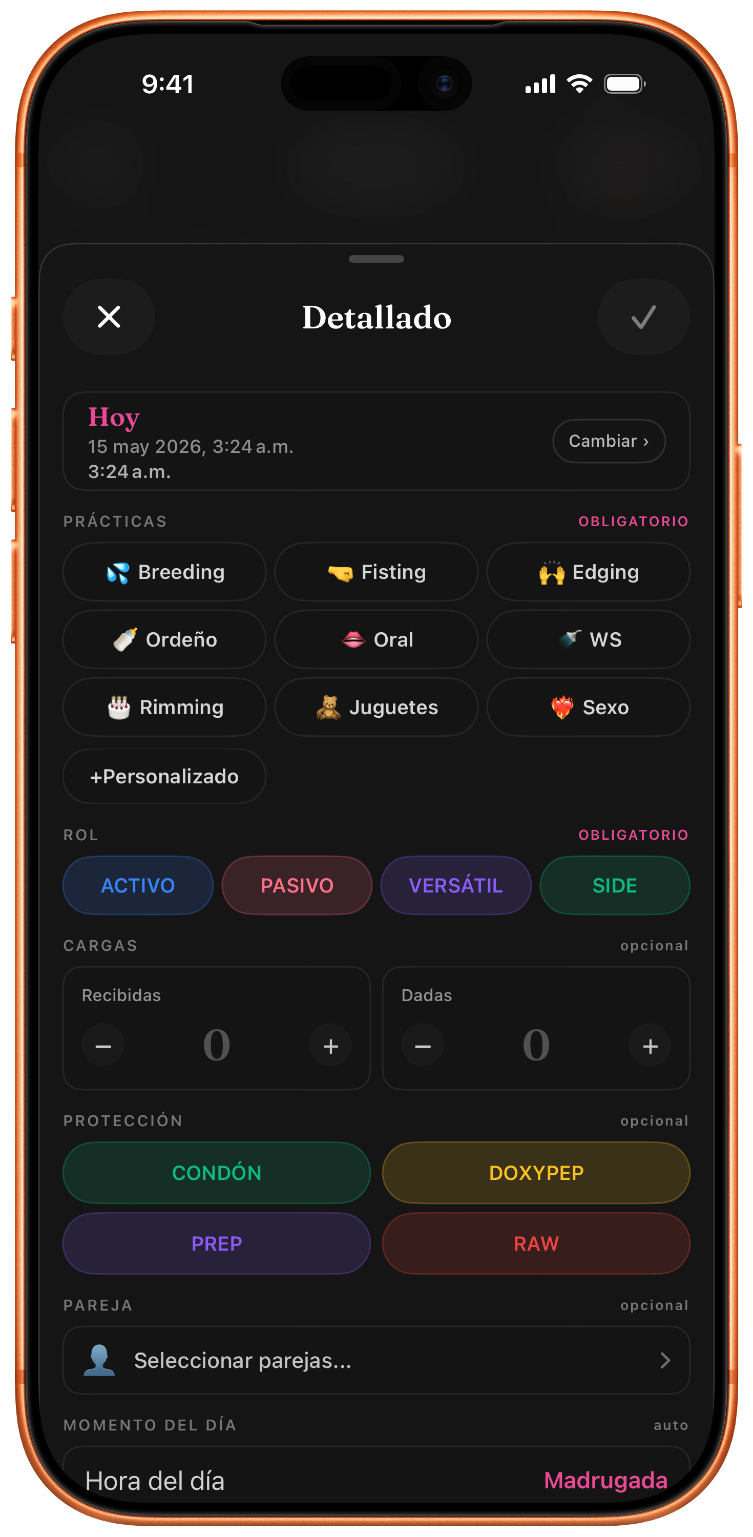 Pestaña Calendario