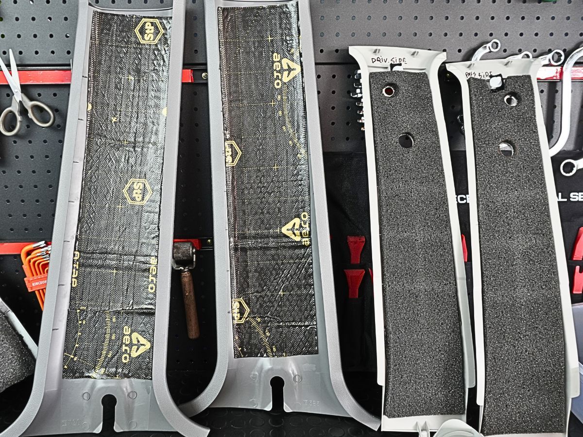 Interior plastic trim soundproofing
