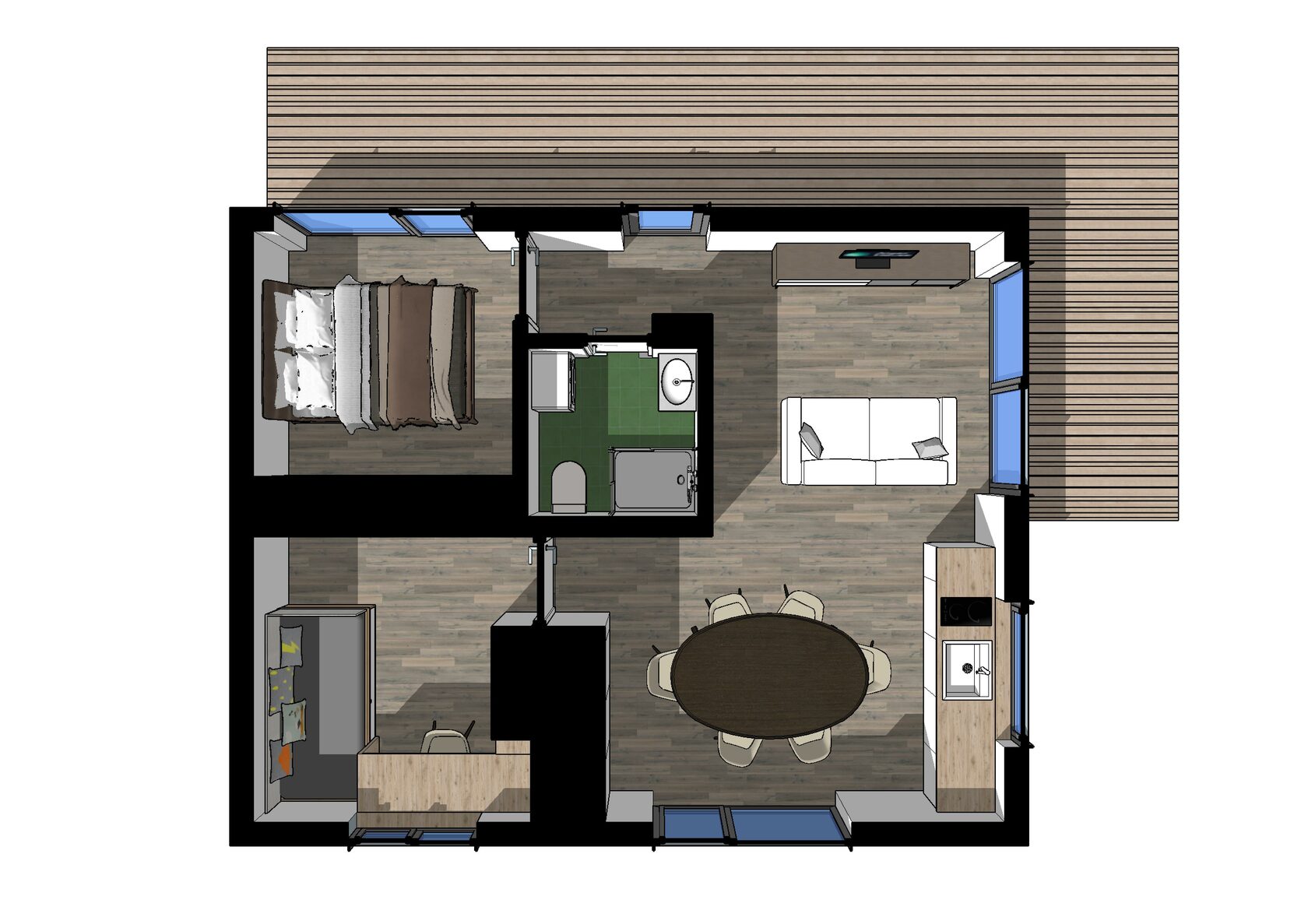 Bungalow 44 - Prefabricated wooden modular house - Aiger House