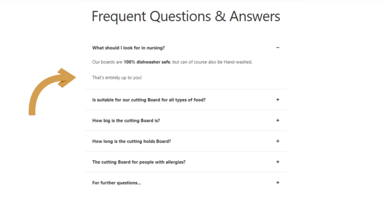 faq сайта по товарам
