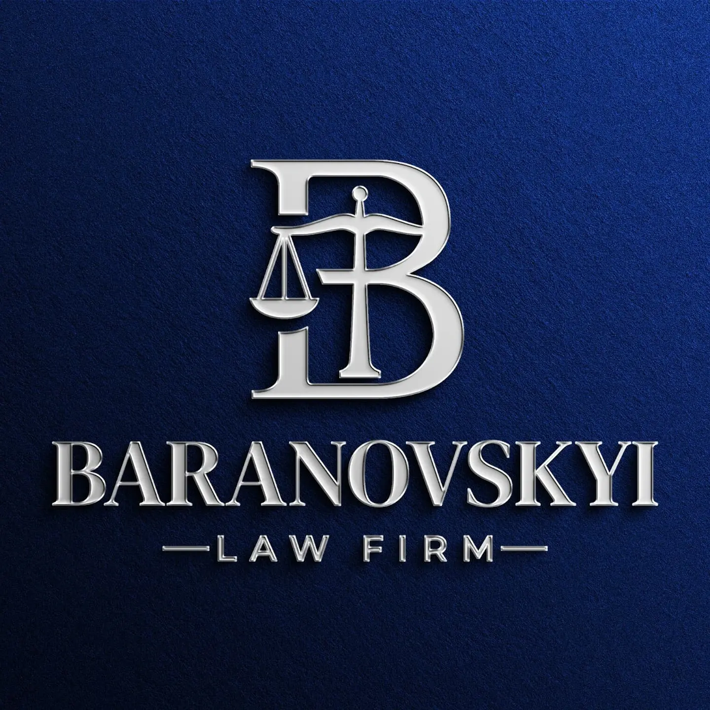 BARANOVSKYI LAW FIRM logo – a B monogram with scales